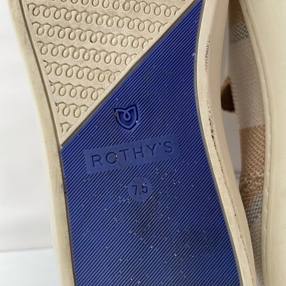 Rothy’s The Sneaker Birch Neutral Stripe Shoes Size 7.5 - Picture 11 of 13
